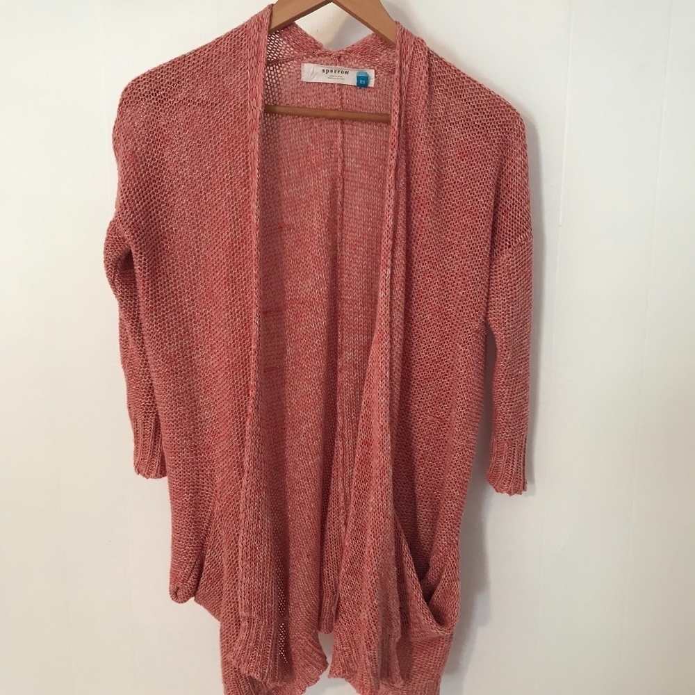 Anthropologie Sparrow 100%hemp open front cardigan XS